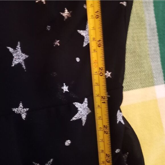 Mango L Black Wrap Cross Stars Bishop Longsleeves Women's Top.Condition: good. - Picture 7 of 10